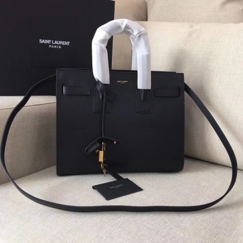 Geantă Yves Saint Laurent Classic Sac De Jour din piele netedă Y398709 Negru