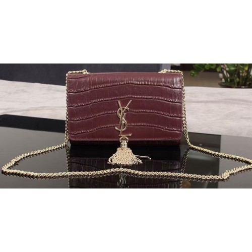 Geantă de umăr Yves Saint Laurent din piele croco 1311224 violet