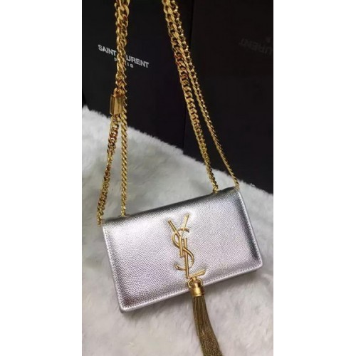 Geantă de umăr Yves Saint Laurent Crossbody Y9012 Argintie