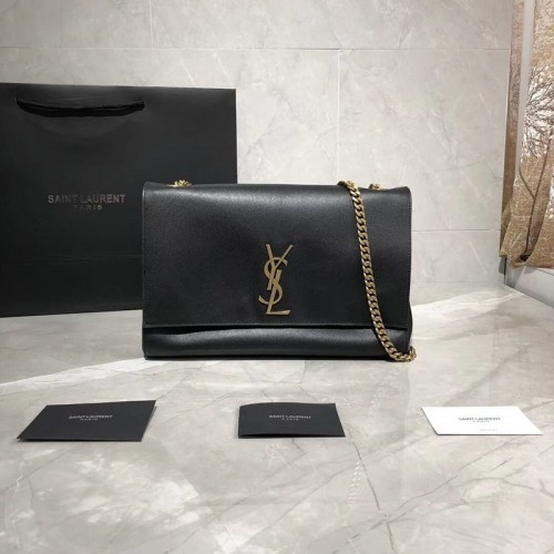 Geantă de umăr Yves Saint Laurent Double Skin Use Original din piele Y553804 neagră