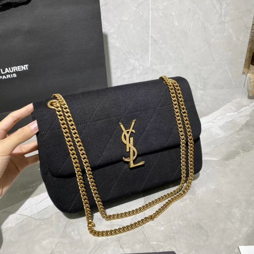 Yves Saint Laurent GEANTĂ DIN PÂNZĂ ȘI PIELE Y434820 negru