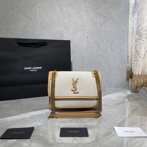 Yves Saint Laurent GEANTĂ DIN PÂNZĂ ȘI PIELE Y633037H Caisă