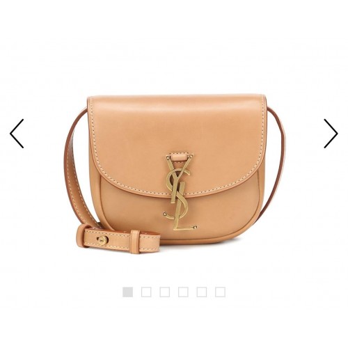 Yves Saint Laurent GEANTĂ KAIA MICĂ DIN PIELE NETEDĂ MARO AURIU 61974