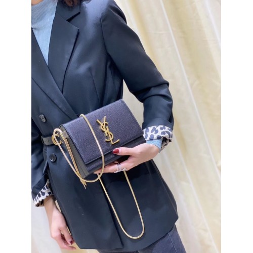 Geantă de umăr Yves Saint Laurent Kate mini Original din piele Y593122 Negru