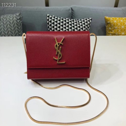 Geantă de umăr Yves Saint Laurent Kate mini Original din piele Y593122 roșie