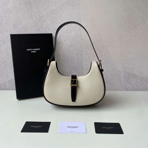 Yves Saint Laurent GEANT HOBO LE FERMOIR DIN PIELE SLULUCITORUL 6726152 BLANC VINTAGE&negru
