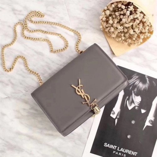 Geantă de umăr Yves Saint Laurent din piele crossbody Y311227 gri