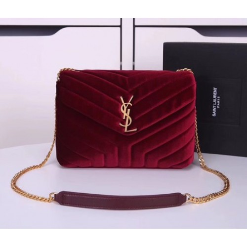 Geantă de umăr Yves Saint Laurent din piele crossbody Y487218 vin