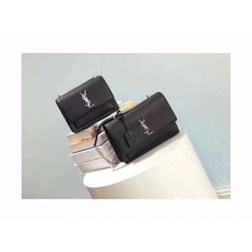 Geantă de umăr Yves Saint Laurent din piele crossbody Y8004 Negru