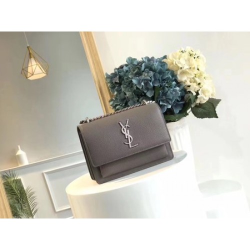 Geantă de umăr Yves Saint Laurent din piele crossbody Y8004 gri