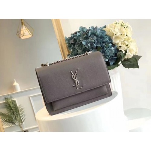 Geantă de umăr Yves Saint Laurent din piele crossbody Y8005 gri