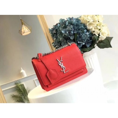 Geantă de umăr Yves Saint Laurent din piele crossbody Y8005 Roșu