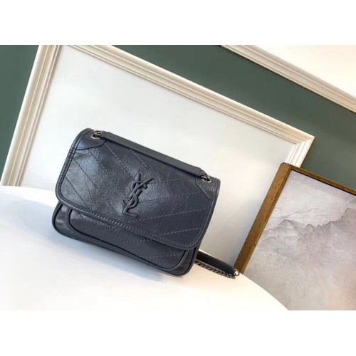 Yves Saint Laurent Geacă NIKI BABY din piele de miel 498893 albastru închis