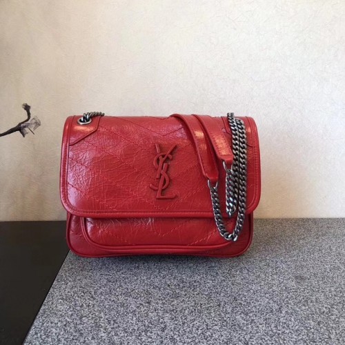 Yves Saint Laurent MINI Niki Bag cu lanț 498893 roșu