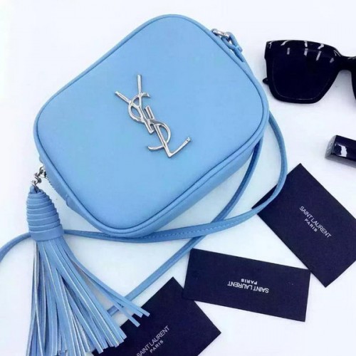 Geantă Yves Saint Laurent Monogram Blogger Y16SS Albastru-cel