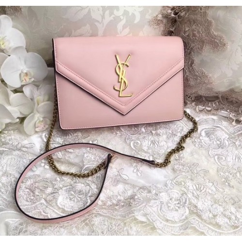 Geantă crossbody Yves Saint Laurent Monogramme din piele de vițel 2569 roz