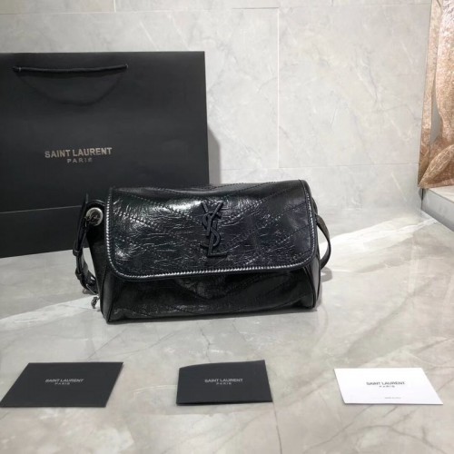 Geantă de umăr Yves Saint Laurent Niki din piele Y577124 neagră