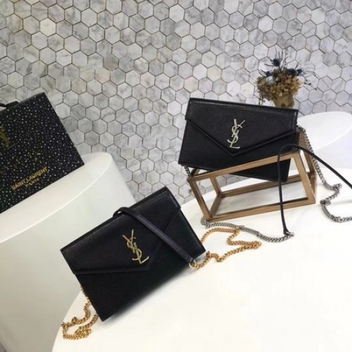 Geantă de umăr Yves Saint Laurent originală din piele de vițel 2822 neagră