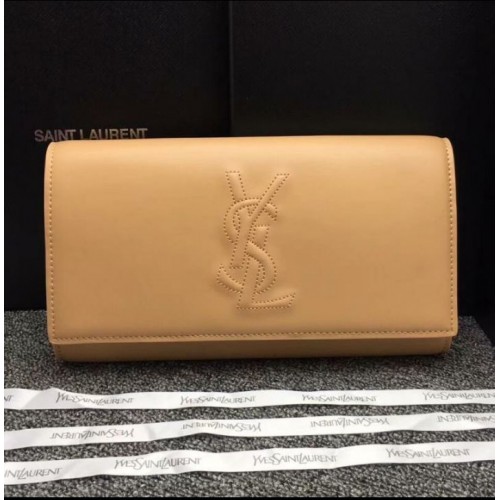 Pochetă Yves Saint Laurent Original din Piele Be Du Jour 26752 Bej