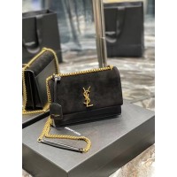 Yves Saint Laurent SUNSET MEDIUM DIN PIELE NETEDĂ 442906 negru