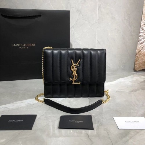 Geantă de umăr Yves Saint Laurent din piele de oaie originală Y554125 neagră