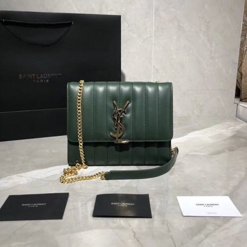 Geantă de umăr Yves Saint Laurent din piele de oaie originală Y554125 verde