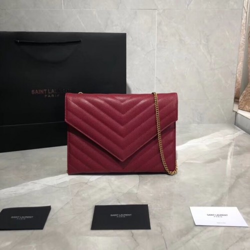 Geantă de umăr Yves Saint Laurent din piele originală Y569267 roșie