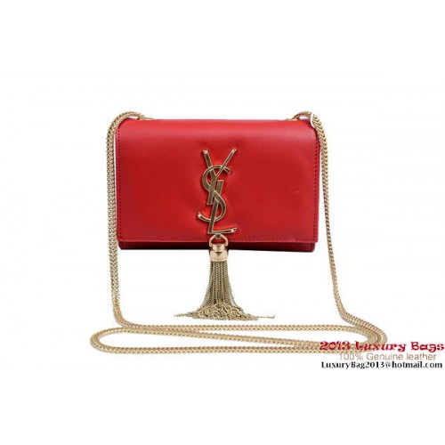 Geantă de umăr Yves Saint Laurent mică cu monogramă crossbody 1834B roșie