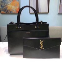 Yves Saint Laurent UPTOWN Geantă de damă originală din piele de vițel 557653 Negru