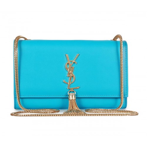 Geantă de umăr Yves Saint Laurent mini Monogram Crossbody 326076 Albastru deschis