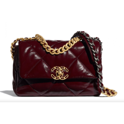 geantă cu clapă Chanel 19 AS1160 Burgundy