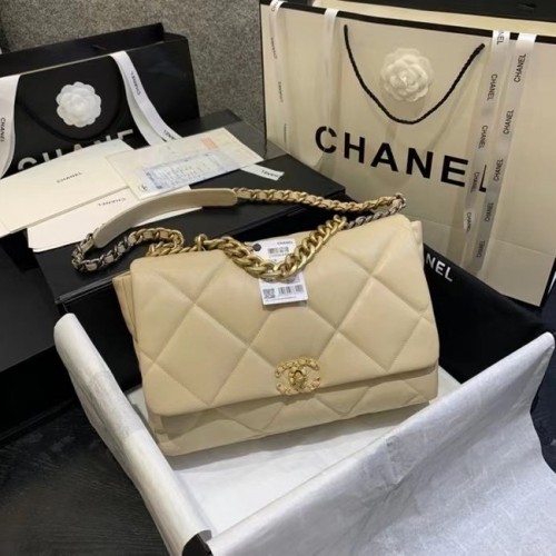 Geantă Chanel 19 mare cu clapă AS1162 Caisă deschisă